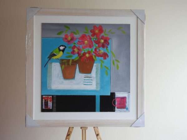 Great Tit with peonies
