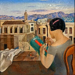 Salvador Painting Woman at the Window in Figueres
Salvador Dali.