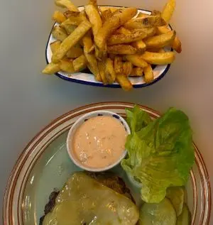 Bunless Burger and Chips