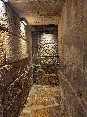 The crypt's narrow corridors